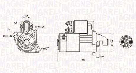 MAZDA Стартер 323 VI 98-, 626 IV 91-, PEUGEOT для MAGNETI MARELLI 063721096010 фото товару