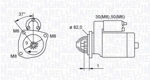 <strong>CITROEN стартер Jumper 02- MAGNETI MARELLI 063721389010 (фото 1)</strong>