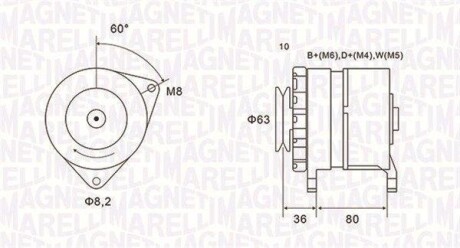 Генератор FORD FIESTA II -93 MAGNETI MARELLI 063735060010 фото товара