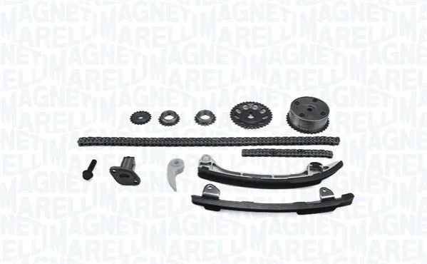 <strong>TOYOTA К-т ланцюга ГРМ (2 ланцюга+ 3 шт. направляючі+ натягувач +5 шестерень + болт) Avensis 2.0 00- MAGNETI MARELLI 341500000380 (фото 1)</strong>