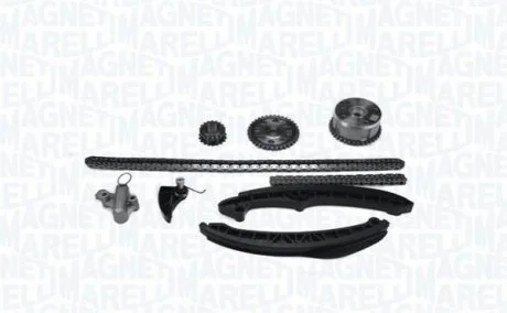 К-кт цепи ГРМ Audi A1/3,Seat,Skoda Fabia II,Octavia II,Rapid,Roomster,Golf V,VI,Jetta III,IV,Passat,Sharan,Tiguan,Touran 1.4/1.6TSI для Seat, Skoda, Volkswagen, Audi MAGNETI MARELLI 341500000580 фото товару