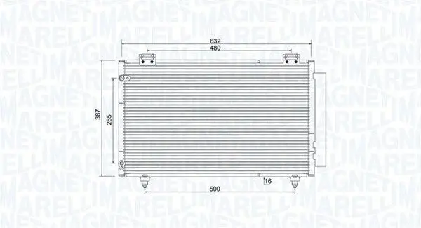 <strong>TOYOTA Радіатор кондиціонера (конденсатор) COROLLA 1.4-2.0 01- MAGNETI MARELLI 350203925000 (фото 1)</strong>