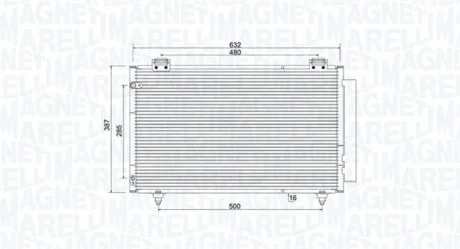 TOYOTA Радіатор кондиціонера (конденсатор) COROLLA 1.4-2.0 01- для MAGNETI MARELLI 350203925000 фото товару