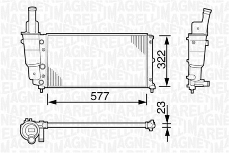 Радіатор FIAT PUNTO 55 1.1/60 1.2/75 1.2 MPI/85 1.2 16V 05/97 -/ [] MAGNETI MARELLI 350213114000 фото товару