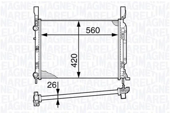 <strong>Радіатор системи охолодження MAGNETI MARELLI 350213142600 (фото 1)</strong>