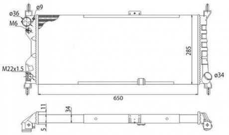 Купити Радиатор двигателя OPEL COMBO (71) 1,7D CORSA B 1,5D/TD 1,7D [] MAGNETI MARELLI 350213588003 за низькою ціною в Україні (фото 1)