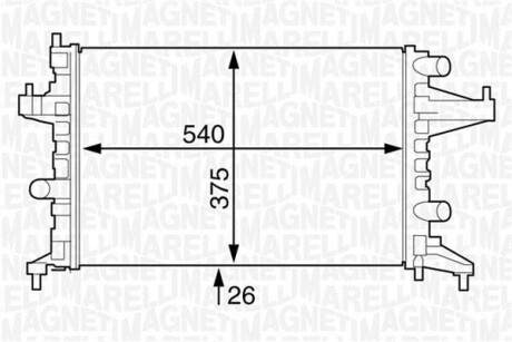 Радіатор OPEL CORSA C (F08, F68) 1,0 00-09-01 - MAGNETI MARELLI 350213829000 фото товару