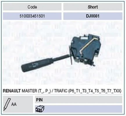 <strong>Перемикач підрульовий MAGNETI MARELLI 510033451501 (фото 1)</strong>