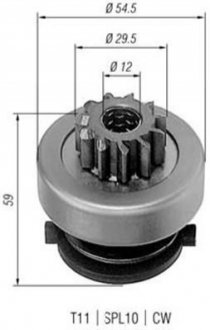 Бендикс (z=11) CITROEN 1,8-2,1D PEUGEOT Jumper 1,9D MAGNETI MARELLI 940113020257 фото товару