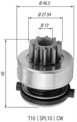 <strong>Бендикс (z=10) DB W124/202/210 двигун.M104 [] MAGNETI MARELLI 940113020357 (фото 1)</strong>