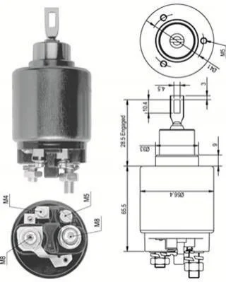<strong>Втягивающее реле стартера (электромагнит) AUDI 71-90 VW 73-88 DB W114/116/123 FIAT [] MAGNETI MARELLI 940113050124 (фото 1)</strong>