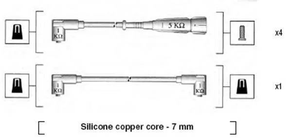 <strong>VW (5 шт!) К-т високовольтних проводів GOLF 1,4 91- SEAT IBIZA 1,4 IE -96 MAGNETI MARELLI 941175120753 (фото 1)</strong>
