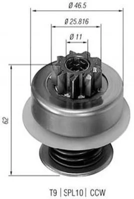 <strong>Бендикс (z=9) VW Golf, Jetta1,6/1,8/1,9D/1,5D,T-2 1,6-2,0 [940113020088] MAGNETI MARELLI AMB0088 (фото 1)</strong>