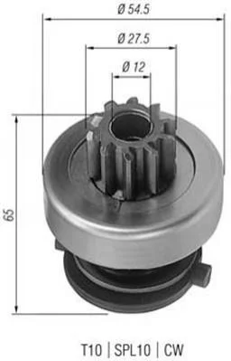 <strong>Бендикс (z=10) DB W124/201/463 2,0-3,0D, 208-410D [940113020166] MAGNETI MARELLI AMB0166 (фото 1)</strong>