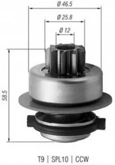 Бендикс (z=9) VW 1,6D: Golf II, Jetta, 2,5TDI: Multivan,T4 для MAGNETI MARELLI AMB0171 фото товару