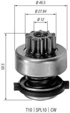 <strong>Бендикс (z=10) FIAT 1,7D OPEL 1,7D RENAULT Safrane 2,2D [940113020191] MAGNETI MARELLI AMB0191 (фото 1)</strong>