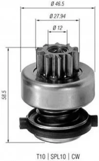 Бендикс (z=10) FIAT 1,7D OPEL 1,7D RENAULT Safrane 2,2D [940113020191] для MAGNETI MARELLI AMB0191 фото товару