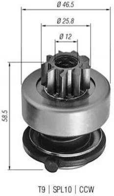 <strong>Бендикс (z=9) PORSCHE 2,5/2,7 LADA 2110 [940113020255] MAGNETI MARELLI AMB0255 (фото 1)</strong>