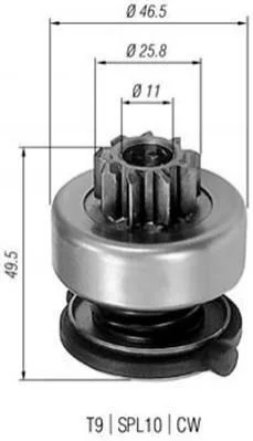 <strong>Бендикс (z=9) AUDI A4, A6 RENAULT VOLVO VW 2,8 [940113020301] MAGNETI MARELLI AMB0301 (фото 1)</strong>