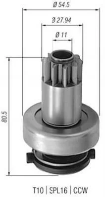 <strong>Бендикс (z=10) AUDI 1,9TDI SEAT 1,9TDI SKODA 1,9TDI VW 1,9TDI [940113020308] MAGNETI MARELLI AMB0308 (фото 1)</strong>