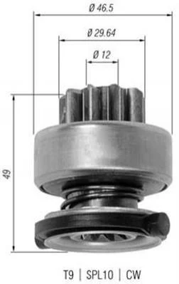 <strong>Бендикс (z=9) BMW E36/46/34/39 MAGNETI MARELLI AMB0334 (фото 1)</strong>