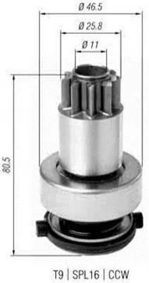 <strong>Бендикс (z=9) VW 1,4-2,0i AUDI A3 SEAT 1,4-1,8i SKODA 1,4-2,0i [940113020385] MAGNETI MARELLI AMB0385 (фото 1)</strong>