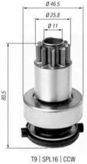 Бендикс (z=9) VW 1,4-2,0i AUDI A3 SEAT 1,4-1,8i SKODA 1,4-2,0i [940113020385] для MAGNETI MARELLI AMB0385 фото товару