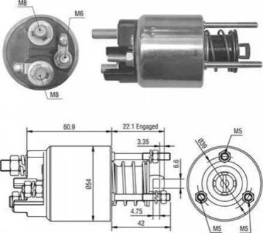 Втягивающее реле FORD Fiesta -02 - [940113050016] для Ford, Mazda MAGNETI MARELLI AME0016 фото товару