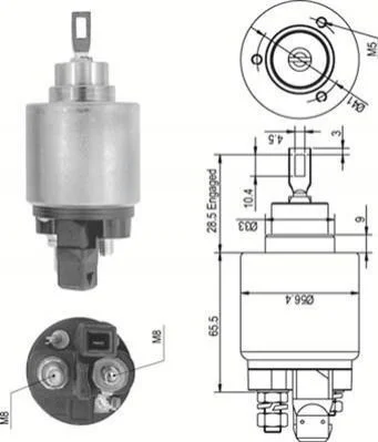 <strong>Втягивающее реле стартера AUDI VW SEAT SKODA FORD [940113050343] MAGNETI MARELLI AME0343 (фото 1)</strong>