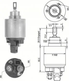 Втягивающее реле стартера AUDI VW SEAT SKODA FORD [940113050343] для Seat, Volkswagen, Skoda, Audi, Ford MAGNETI MARELLI AME0343 фото товару