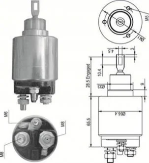 Втягивающее реле стартера CITROEN 2,8D FIAT 2,5TD PEUGEOT 2,5/2,8 [940113050348] для MAGNETI MARELLI AME0348 фото товара