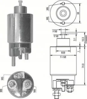MITSUBISHI Втягивающее реле стартера для Peugeot, Citroen, Lancia, Fiat MAGNETI MARELLI AME0354 фото товару