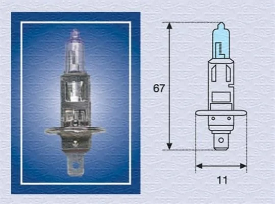 <strong>H1 12V 55W BLUE LIGHT Автолампа (4000k) MAGNETI MARELLI H1 12 BL (фото 1)</strong>