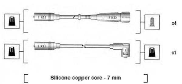 <strong>Комплект высоковольтных проводов AUDI 80 1.6(DT/DTA/JV)84-91 [941055040529] MAGNETI MARELLI MSK529 (фото 1)</strong>