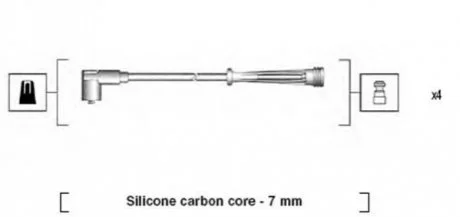 Комплект высоковольтных проводов CLIO II1,2/KANGOO 1,1/1,4 98 - [941145380735] для Renault MAGNETI MARELLI MSK735 фото товару