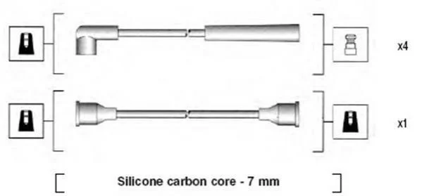 <strong>Высоковольтные провода FORD ESCORT 1,3/1,4/1,6 -86 MAGNETI MARELLI MSK765 (фото 1)</strong>