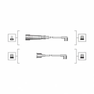 Комплект высоковольтных проводов VW Golf II 1,0-1,3 T3 2,1 для Volkswagen, Seat MAGNETI MARELLI MSQ0023 фото товару