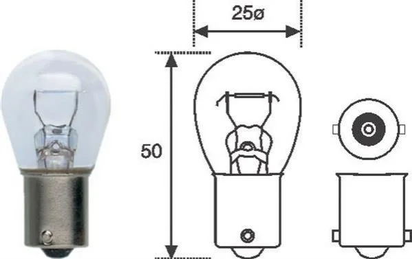<strong>Лампа розжарювання P21W 12V 21W MAGNETI MARELLI P21W12 (фото 1)</strong>