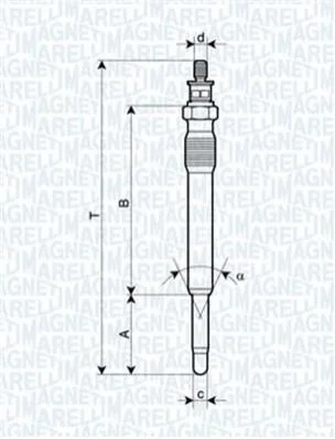 <strong>Свічка розжарення FIAT Ducato 02-06, Ducato 94-02, Scudo 95-07, Ulysse 02-10, Ulysse 94-02; PEUGEOT 307 01-11, 206 98-12, 807 02-14, Partner 96-08, Expert 95-07; CITROEN Jumper 02-06, Berlingo 96-08, C4 04-11, Jumper 94-02, Jumpy 95-07; LANCIA Phedra MAGNETI MARELLI UC12A (фото 1)</strong>