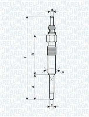 <strong>Свеча накала ALFA FORD OPEL ROVER, VW T5 MAGNETI MARELLI UC14A (фото 1)</strong>