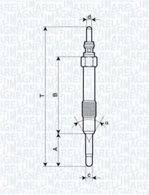 <strong>Свеча накала Bravo,Doblo,Alfa Romeo JTD ENGINS [062900014304] MAGNETI MARELLI UC19A (фото 1)</strong>
