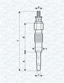 Свеча накала CITROEN JUMPER, RELAY FIAT DUCATO IVECO DAILY RENAULT MASTER II [062900040304] для Citroen, Peugeot, Renault, Fiat MAGNETI MARELLI UC37A фото товару