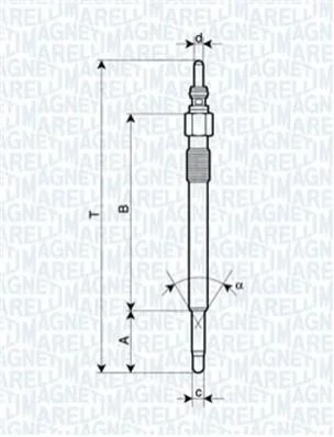 <strong>Свеча накала VW LT MKII 2.8 [062900050304] MAGNETI MARELLI UC42A (фото 1)</strong>