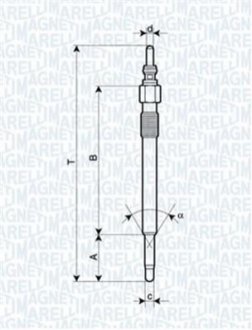 Свеча накала VW LT MKII 2.8 [062900050304] MAGNETI MARELLI UC42A фото товару