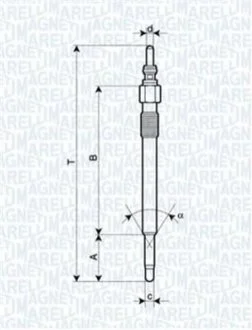 Свеча накала VW LT MKII 2.8 [062900050304] для Volkswagen MAGNETI MARELLI UC42A фото товару