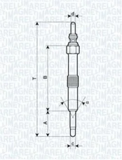 Свеча накала LAND ROVER DISКрышкаY II, DEFENDER SW [062900067304] для Land Rover MAGNETI MARELLI UC50A фото товару