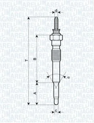 <strong>Свеча накала TOYOTA LAND CRUISER 3.0TD, PICNIC [062900068304] MAGNETI MARELLI UC51A (фото 1)</strong>