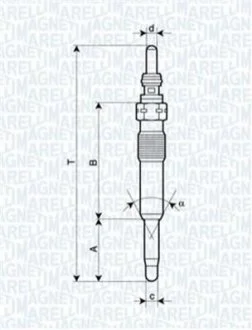 Свеча накала AUDI FORD SEAT SKODARENAULT, VOLVO VW для MAGNETI MARELLI UC53A фото товару