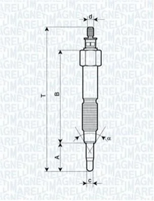 <strong>NISSAN Свеча накала Almera, Primera 2.0D/TD MAGNETI MARELLI UC63A (фото 1)</strong>