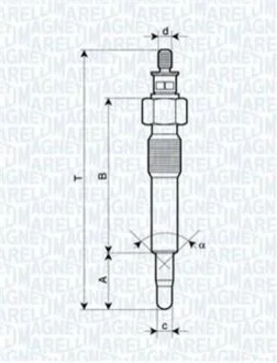 GLOW PLUG LANCIA, OPEL, PEUGEOT, RENAULT [062583202304] для Opel, ISUZU, SsangYong MAGNETI MARELLI UC9A фото товару
